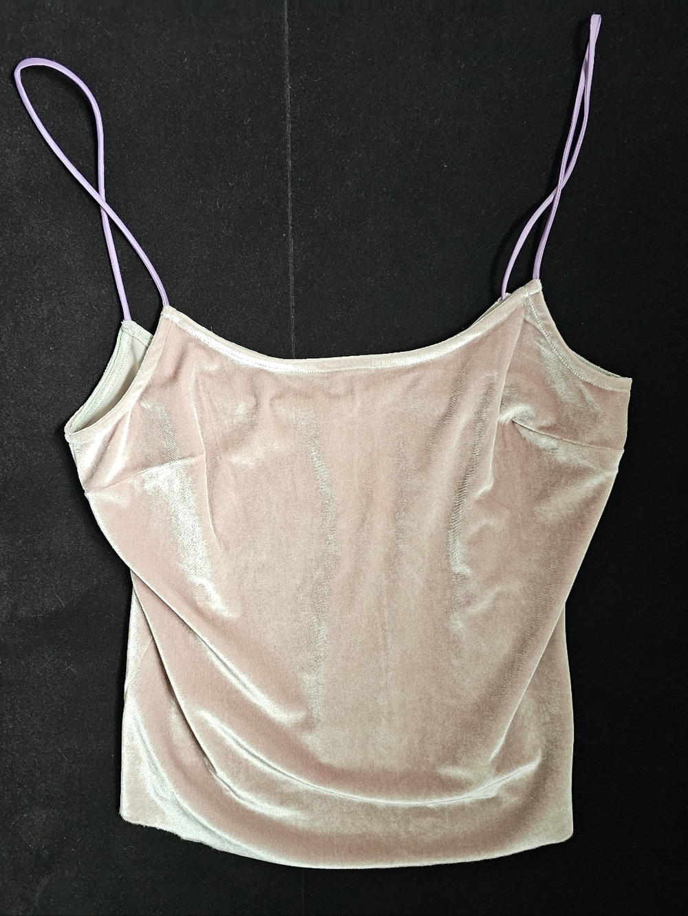 Intimately Free People Medium Velvet Spaghetti Strap Cami Tank Top - Tan